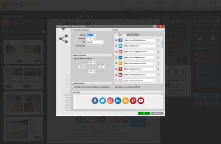 Mailstyler Newsletter Creator - Social icons