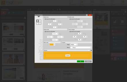 Mailstyler Newsletter Creator - Cell properties