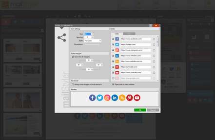 Mailstyler Newsletter Creator - Social icons