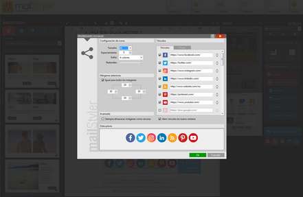 Mailstyler Newsletter Creator - Iconos sociales