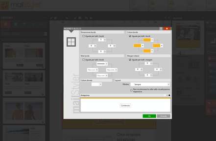Mailstyler Newsletter Creator - Proprietà dei blocchi
