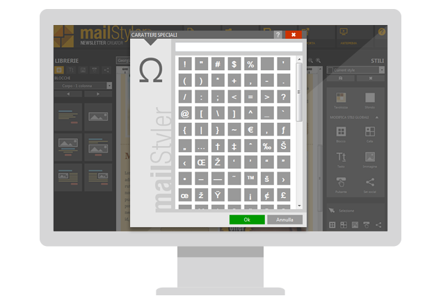 caratteri speciali newsletter