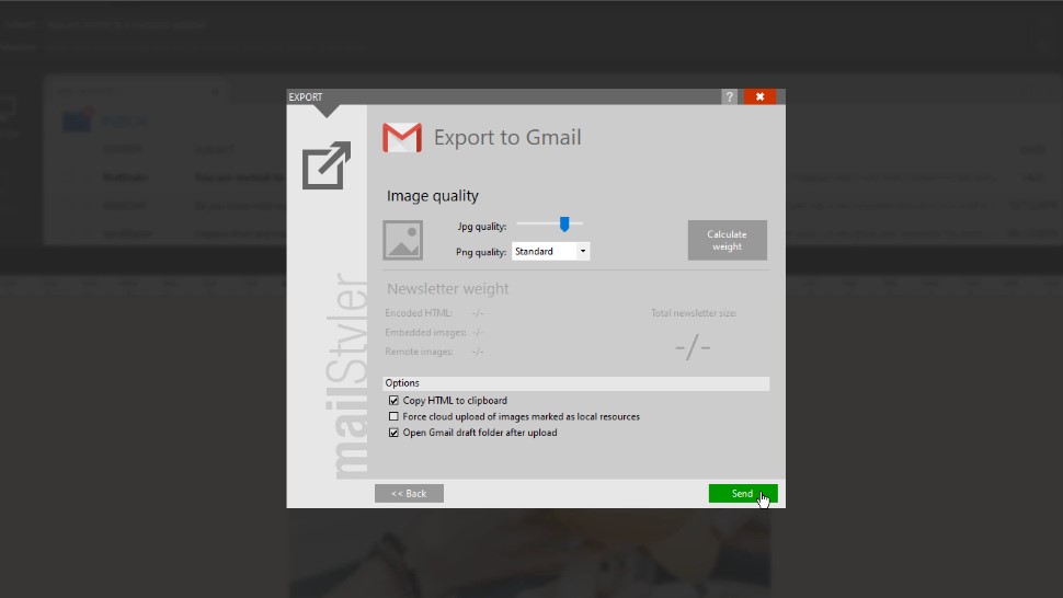exportar newsletter a Gmail